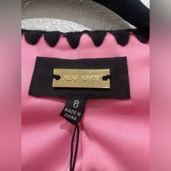 Alexia Admor Holly Ponte Pearl Button Front Shift Dress w Stitching sz 8 NWT - Picture 7 of 8